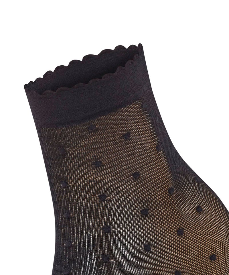 FALKE Women's Dot 15 Denier Dress Socks, Mid Calf, Patterned, Dressy or Casual, Fine Sheer Transparent, Nylon, Black (Black 3009), 8-10.5, 1 Pair - Image 3
